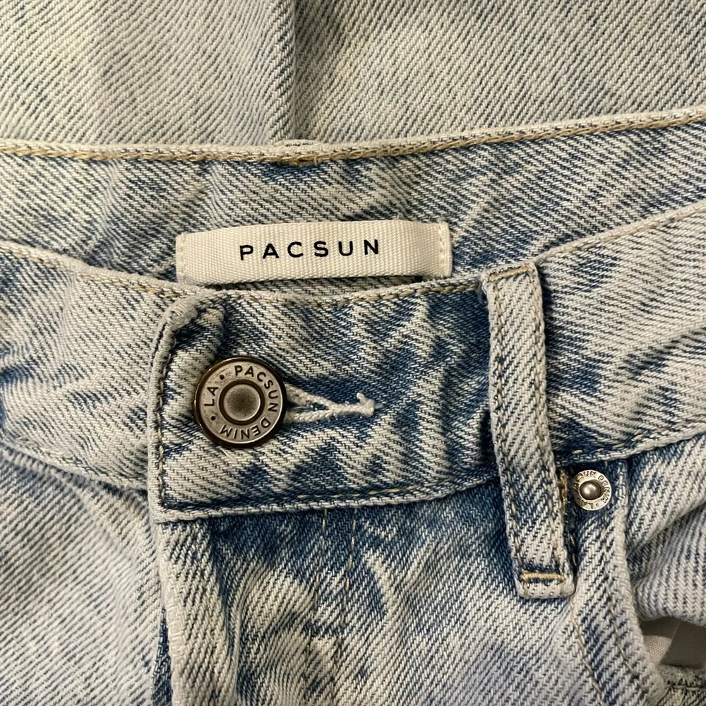 PacSun Blue High Rise Straight Jeans Vintage Distressed - Picture 5 of 6